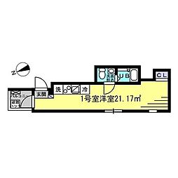 アージュドール門前仲町 ワンルームの間取図画像
