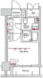 エクセリア川崎 1Kの間取図画像