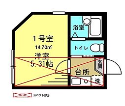 リブ京島 1Kの間取図画像
