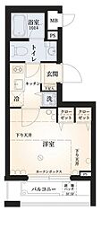 パークサイド亀戸 1Kの間取図画像