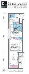 ジェノヴィア東向島スカイガーデン 1LDKの間取図画像