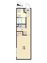 GC用賀 1Kの間取図画像