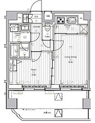 プレミアムキューブG北新宿 2Kの間取図画像