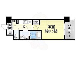 CASSIA高井田NorthCourt 1階1Kの間取り