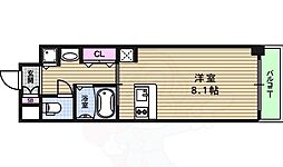 Osaka Metro堺筋線 堺筋本町駅 徒歩3分の賃貸マンション 3階ワンルームの間取り