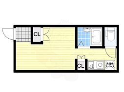 近鉄奈良線 河内永和駅 徒歩9分の賃貸マンション 4階1Kの間取り