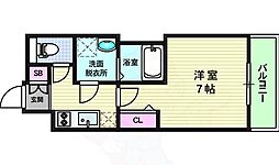 ファーストレジデンス玉造 1Kの間取図画像