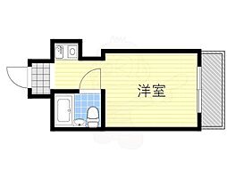JR大阪環状線 鶴橋駅 徒歩6分の賃貸マンション 6階ワンルームの間取り
