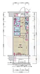 プレサンス森ノ宮THEゲート 1Kの間取図画像