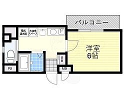 近鉄大阪線 布施駅 徒歩5分の賃貸マンション 7階1Kの間取り