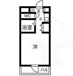 近鉄奈良線 河内永和駅 徒歩9分の賃貸マンション 4階1Kの間取り
