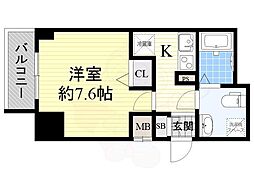 Osaka Metro長堀鶴見緑地線 玉造駅 徒歩5分の賃貸マンション 4階1Kの間取り