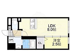 大阪市東成区玉津2丁目マンション 1LDKの間取図画像