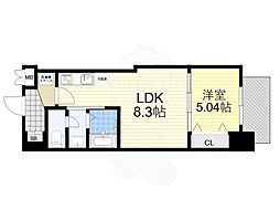 Osaka Metro今里筋線 緑橋駅 徒歩13分の賃貸マンション 8階1LDKの間取り