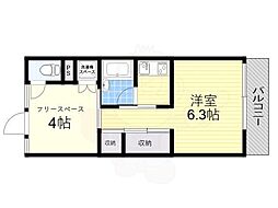 Osaka Metro中央線 堺筋本町駅 徒歩7分の賃貸マンション 3階2Kの間取り