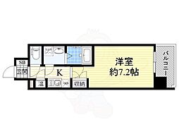 Osaka Metro中央線 高井田駅 徒歩9分の賃貸マンション 5階1Kの間取り