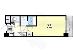 Osaka Metro中央線 堺筋本町駅 徒歩5分の賃貸マンション 2階1Kの間取り