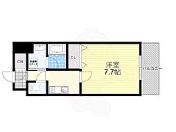 近鉄大阪線 布施駅 徒歩5分の賃貸マンション 9階1Kの間取り