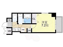 Osaka Metro中央線 緑橋駅 徒歩2分の賃貸マンション 13階1Kの間取り