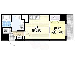ロータリーコーポ東高津 1DKの間取図画像