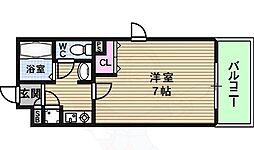 ジェネーゼ大阪城南 1Kの間取図画像