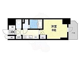 エスリード大阪城KROG 1Kの間取図画像