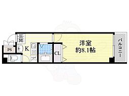 CITYSPIRE上本町 1Kの間取図画像