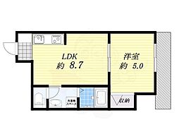 ハイツ泰陽 1LDKの間取図画像