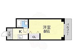 コスモ清水谷 1Kの間取図画像