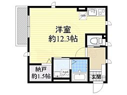 ディアコートK ワンルームの間取図画像