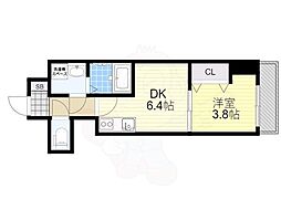 GARDENIA城東 1DKの間取図画像