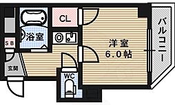 インターナショナル上汐 1Kの間取図画像