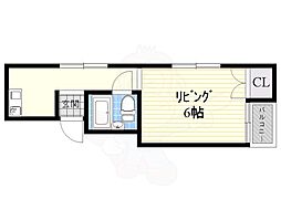 上汐泉本ビル 1Kの間取図画像