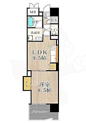 マスターズレジデンス道頓堀-2 1LDKの間取図画像