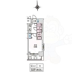 大阪市天王寺区生玉町マンション 1Kの間取図画像
