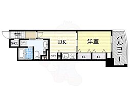 ノステルコート夕陽丘 1DKの間取図画像