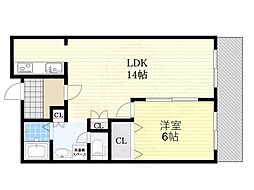 サニーハイツ三番館 1LDKの間取図画像