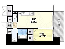 プレジオ布施ASIAN 1LDKの間取図画像