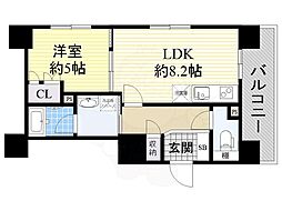 エル・セレーノ上本町レジデンス 1LDKの間取図画像