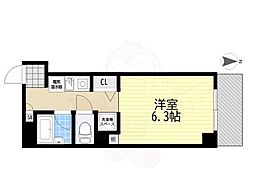 クリザンテーメ 1Kの間取図画像