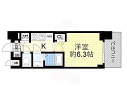 プレサンス大阪城公園ネクサス 1Kの間取図画像