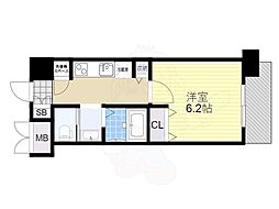 エス・キュート上本町イースト 1Kの間取図画像