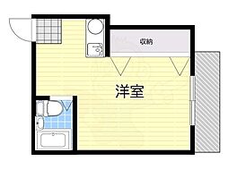LハウスLEE4 1Kの間取図画像