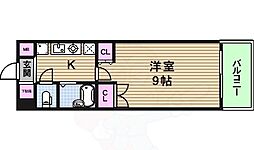 リアライズ鶴橋東 1Kの間取図画像