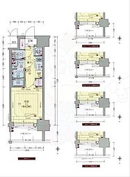 プレサンス玉造駅前ルージュ 1Kの間取図画像