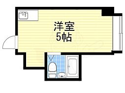 ジオナ深江橋 ワンルームの間取図画像