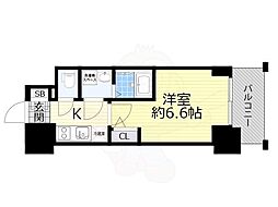 エスリード大阪上本町グリーズ 1Kの間取図画像