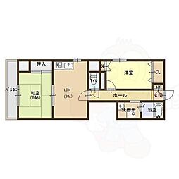 玉造末広ビル 2LDKの間取図画像