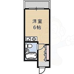 朝日プラザ緑橋4 ワンルームの間取図画像