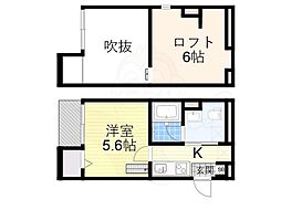 エクル巽北 1Kの間取図画像